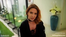 Scarlett Johansson does (POV) reverse anal cowgirl and swallows cum