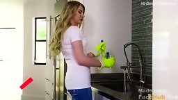 Kristen Johnston as Sally Solomon getting confused and turned on doing the dishes